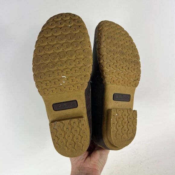 L.L.Bean Women's 7 Brown Buffalo Leather Lace-Up Mid Calf Round Toe Duck Boots - Picture 8 of 9